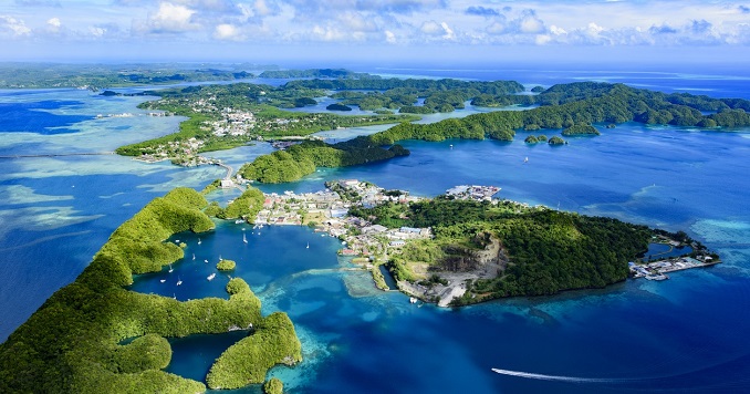 Arial view of an archipelago
